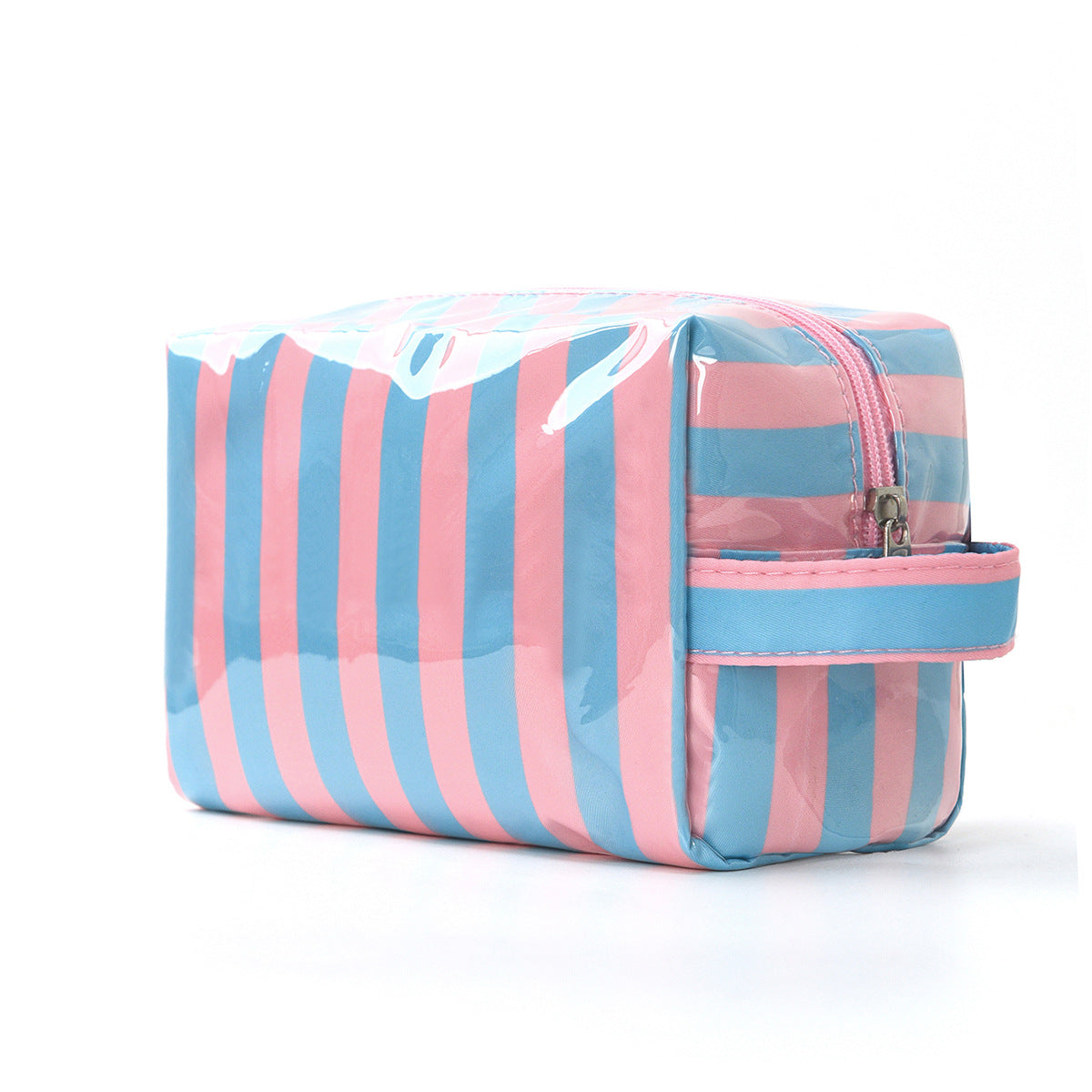 Large-Capacity Striped Travel Cosmetic Bag