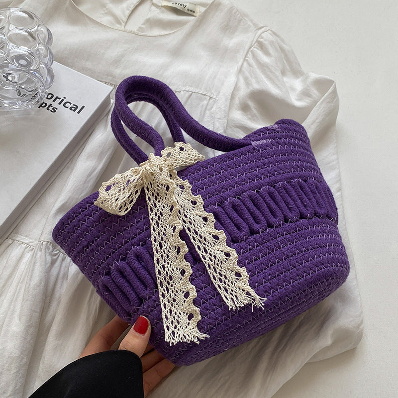Women Handmade Straw 2026 New Fashion Rattan Beach Tote Bag