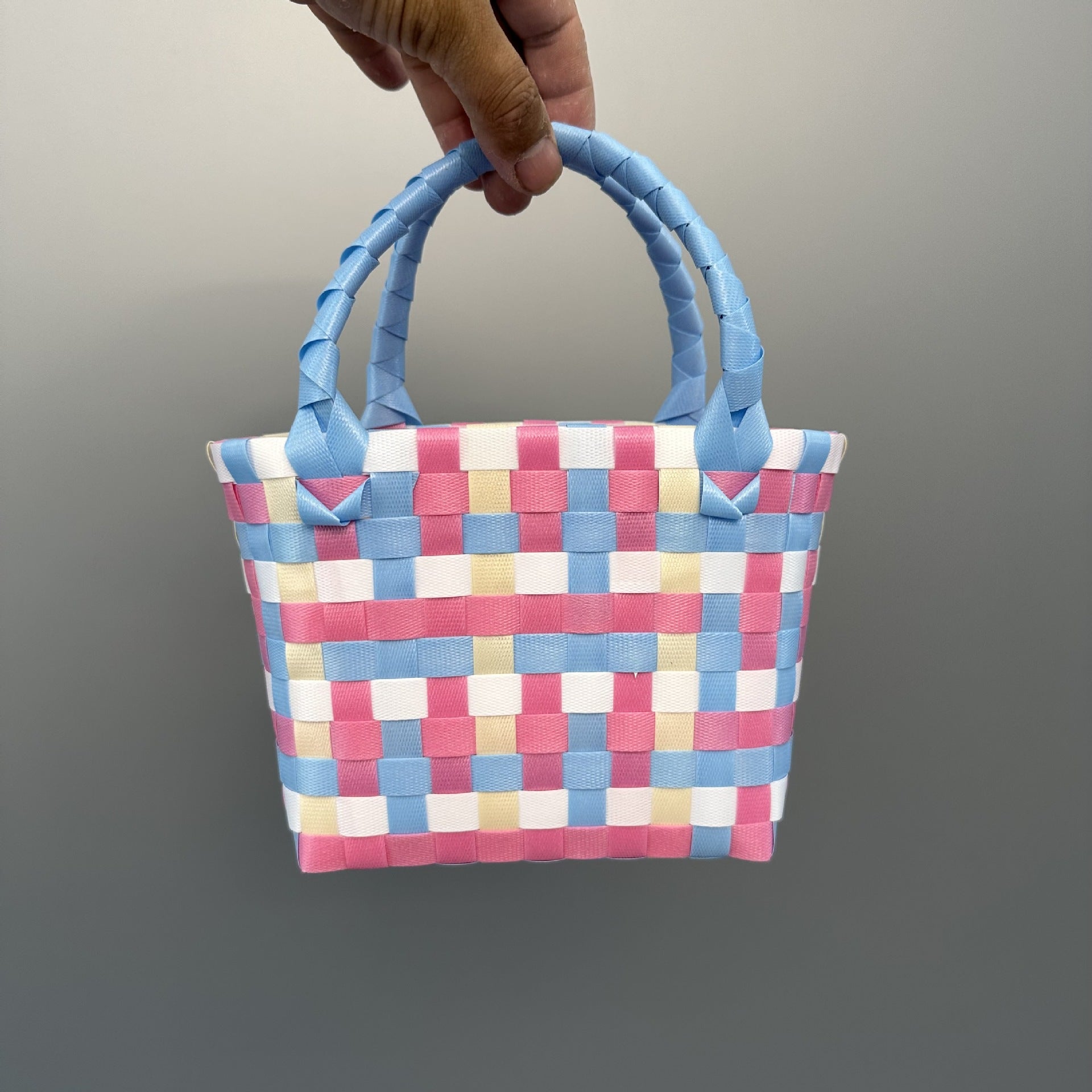Plastic Woven Small Square Handbag Souvenir Bag