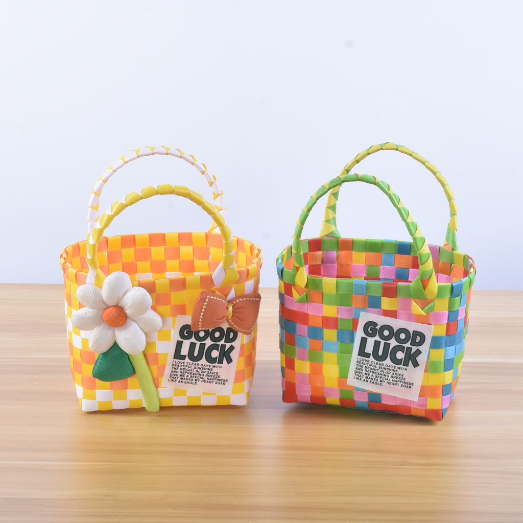 Plastic Woven Small Square Handbag Souvenir Bag