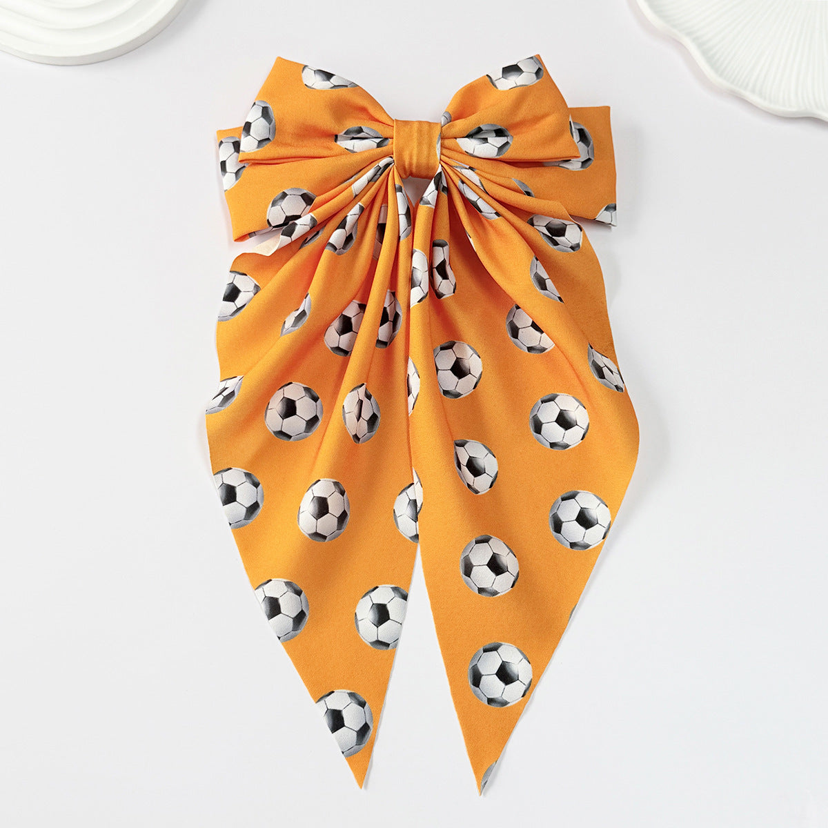 World Cup Football Print Bow Hair Clip