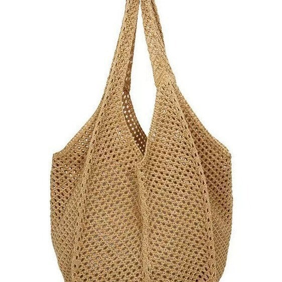 Large Capacity Knit Crochet Mesh Shoulder Beach Tote Bag