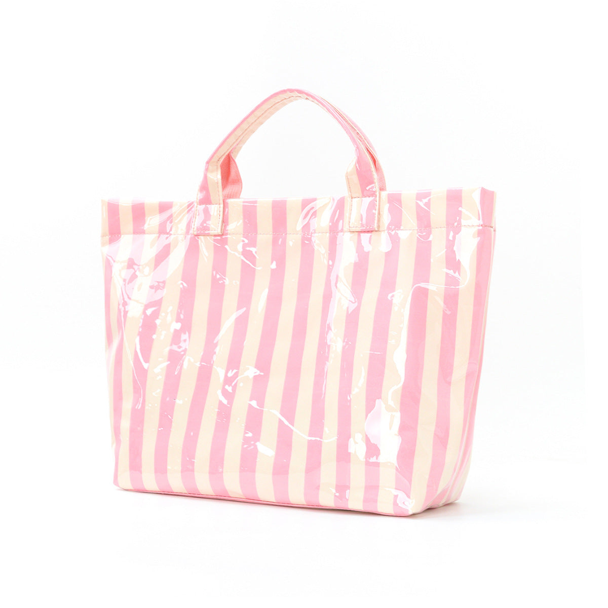 Striped Lightweight Large Capacity Travel Shoulder Tote Bag