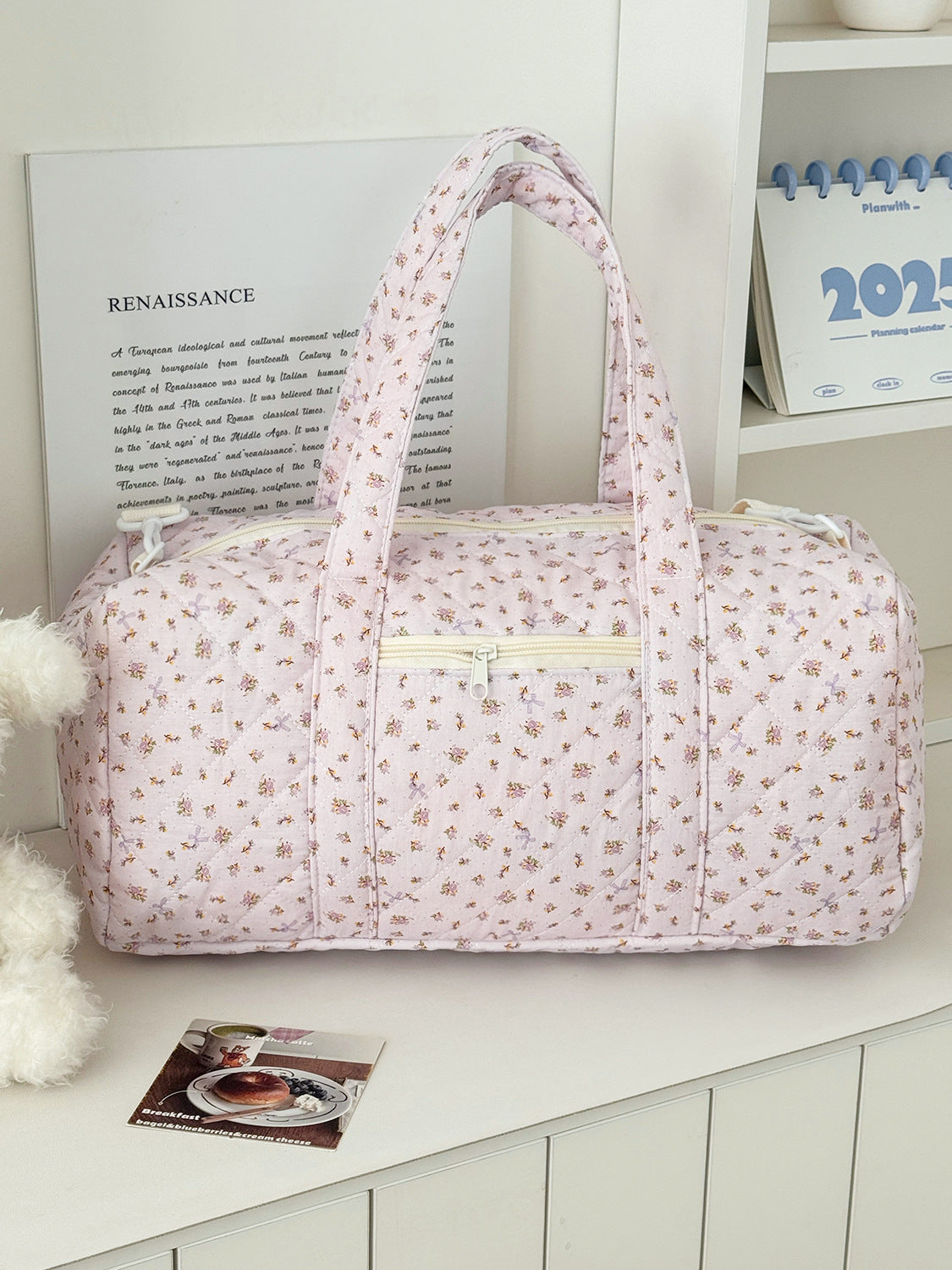 Floral Quilted Boston Crossbody Bag