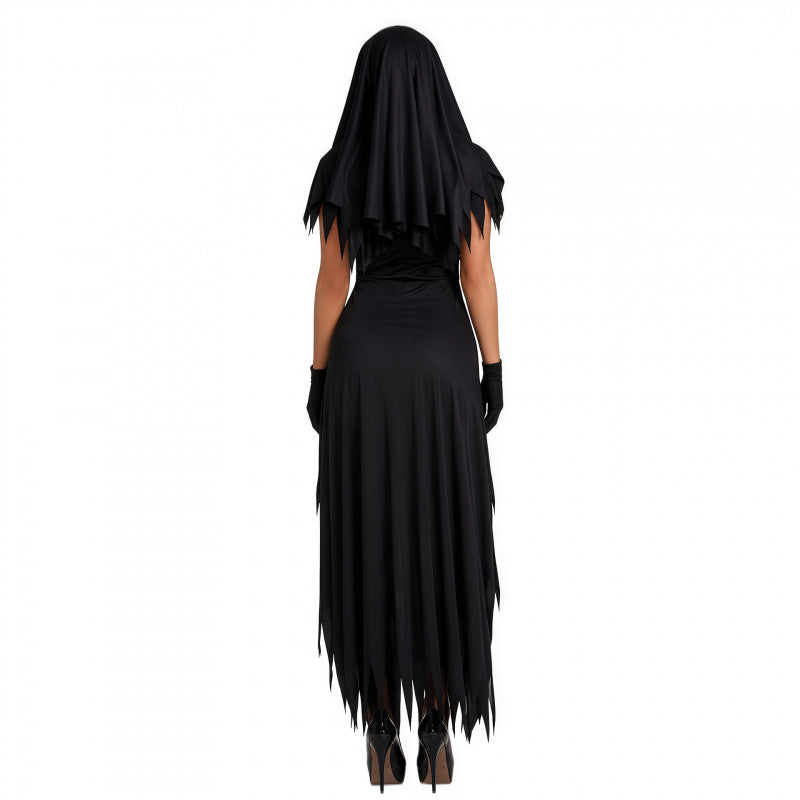 Gothic Horror Nun Costume Halloween Cosplay Outfit