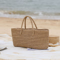 Large Capacity Straw Woven Vegetable Basket Beach Bag