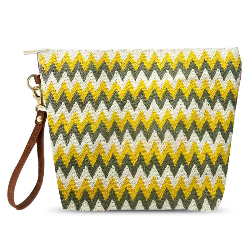 Women's Straw Woven Lipstick Coin Beach Bag