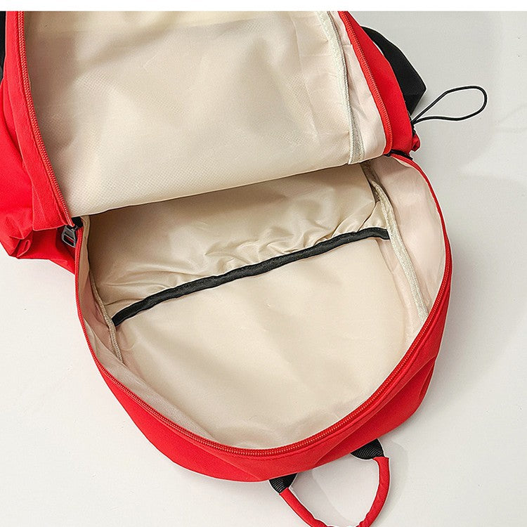 New Korean Style Solid Color Versatile Backpack Large Capacity Female Junior High School Student College Student Bag Casual Travel Backpack For Men