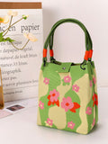 Knitted Mini Tote Bag with Button Closure