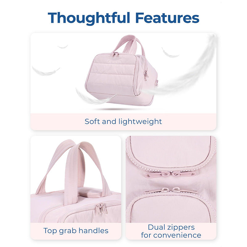 Fluffy Wide Opening Large Capacity Cosmetic Bag