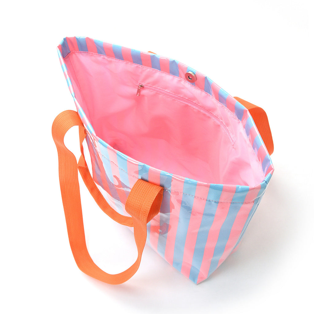 Striped Large Capacity Lightweight Travel Tote Bag