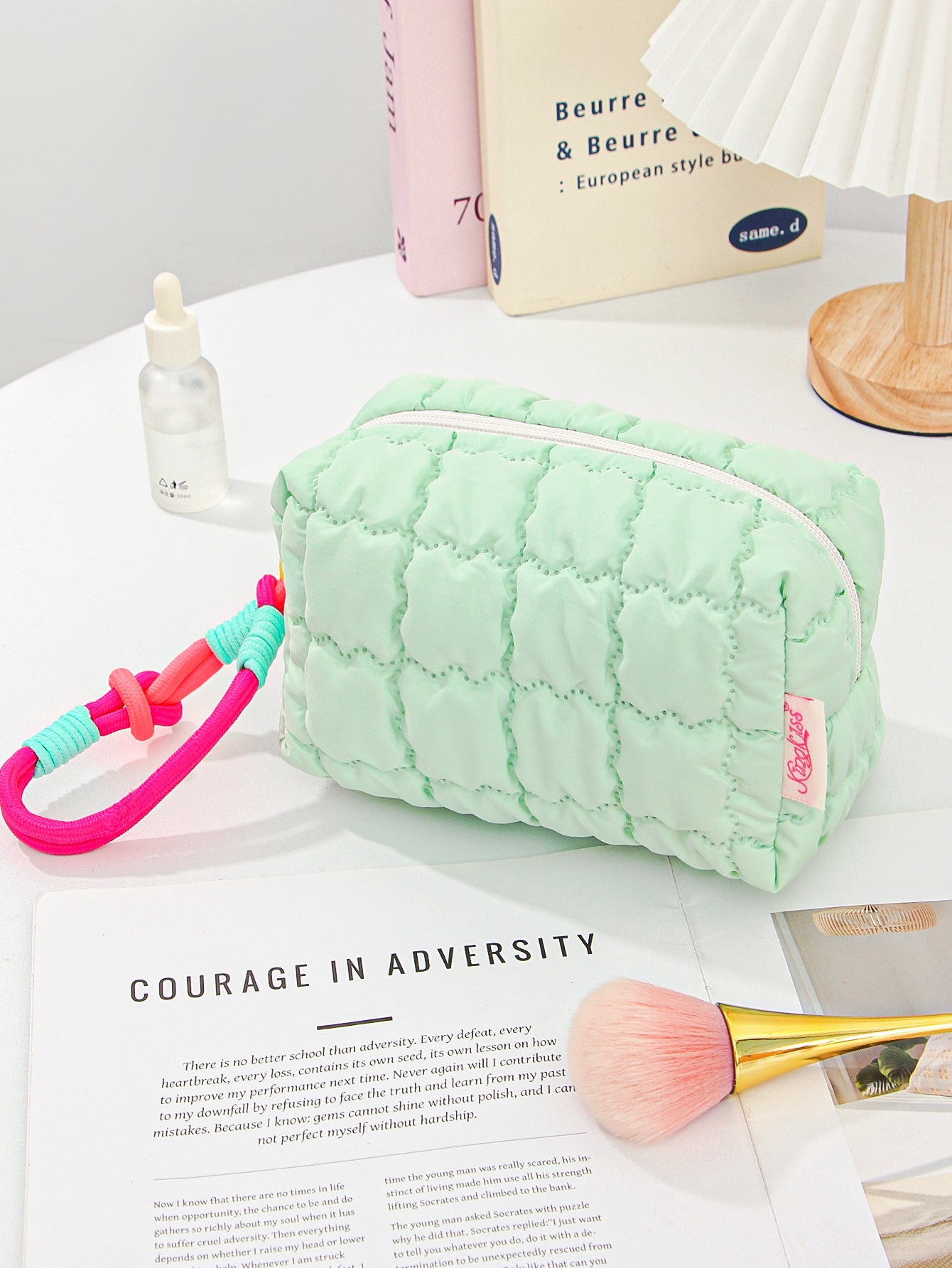 Puff Quilted Octagonal Cosmetic Toiletry Bag