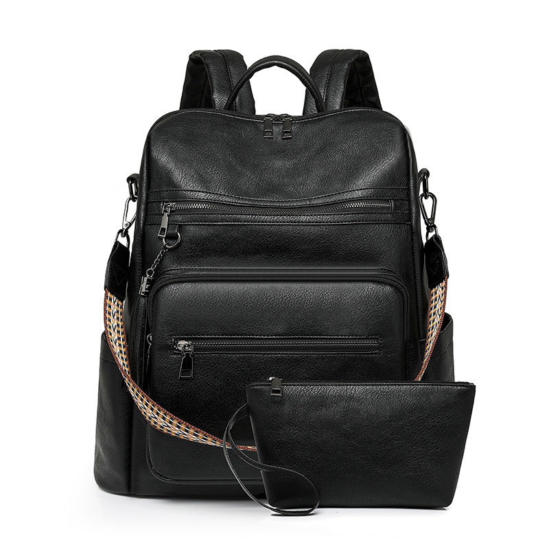 Women New Vintage Leopard Fashion Business Laptop Large Backpack