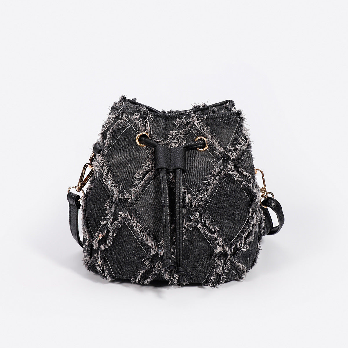 Women Tie-Dye Denim Bucket Bag, Niche Versatile Crossbody Bag