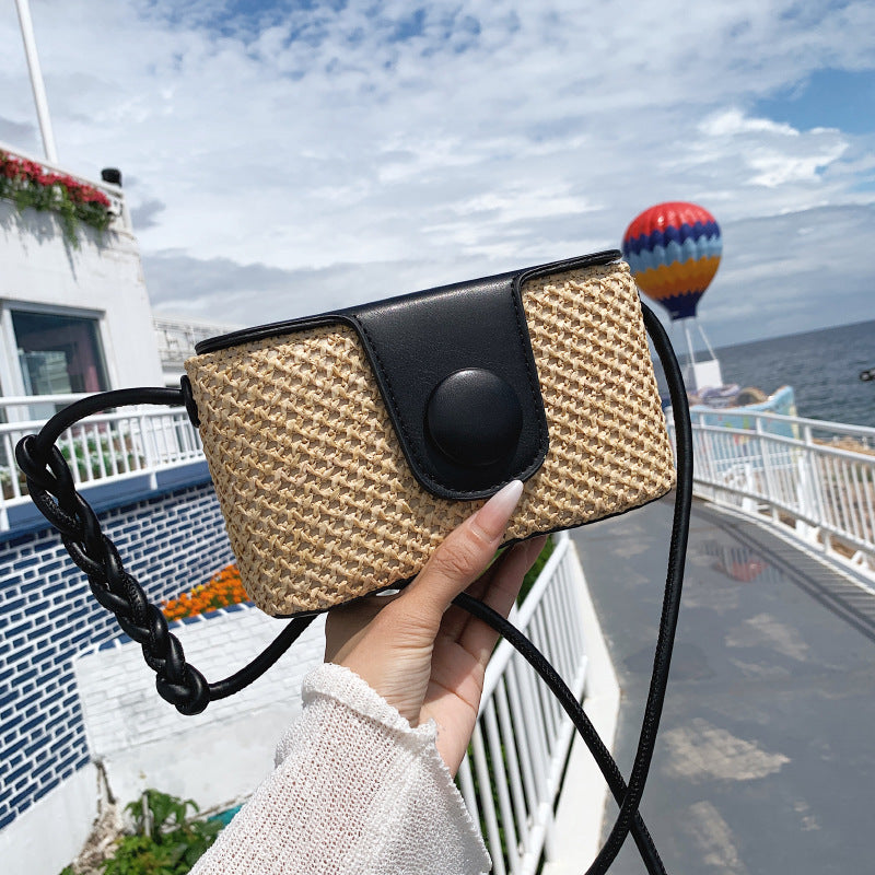 Straw Woven Single Shoulder Crossbody Beach Bag