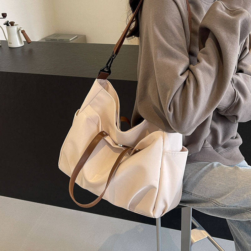 Lightweight Canvas Tote Bag with Multi Pockets and Adjustable Strap