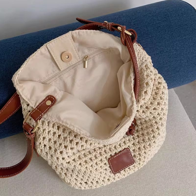 Woven Hollow Tote Beach Shoulder Bag
