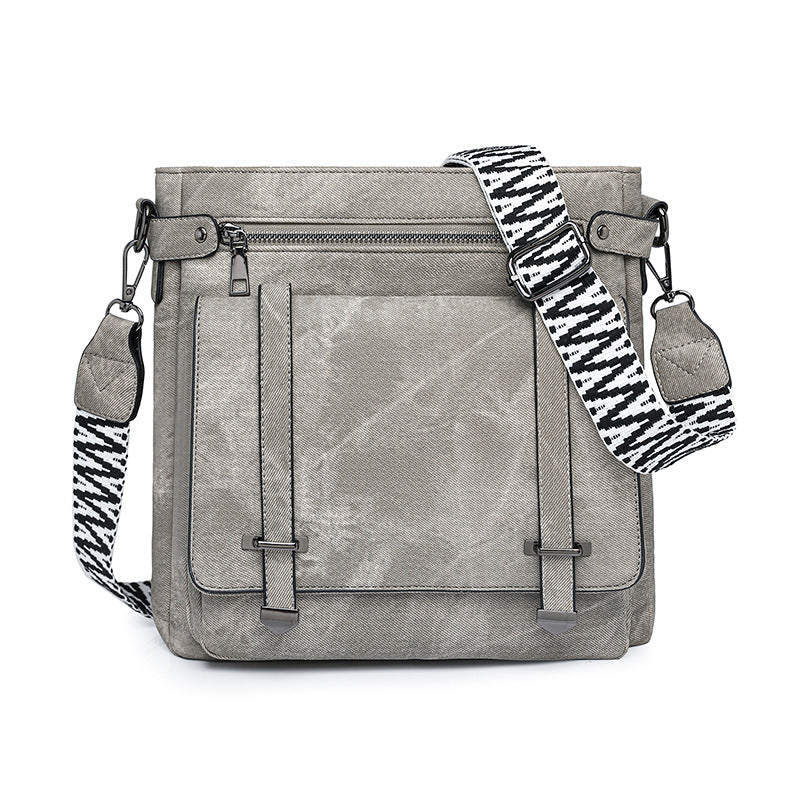 Women Fashion Large Multi Pocket Bucket Flap Crossbody Bag