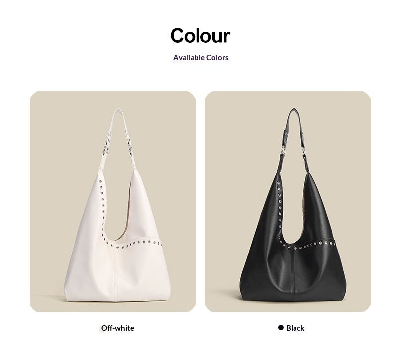 Studded Slouchy Hobo Everyday Tote Shoulder Bag