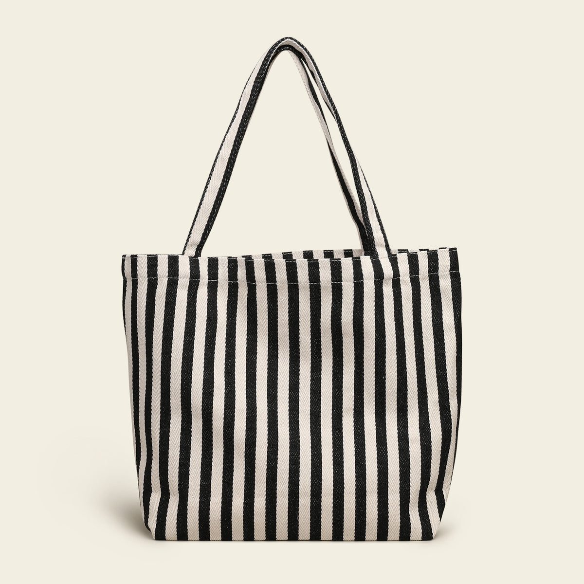 Stripe Soft Canvas Large Tote Bag