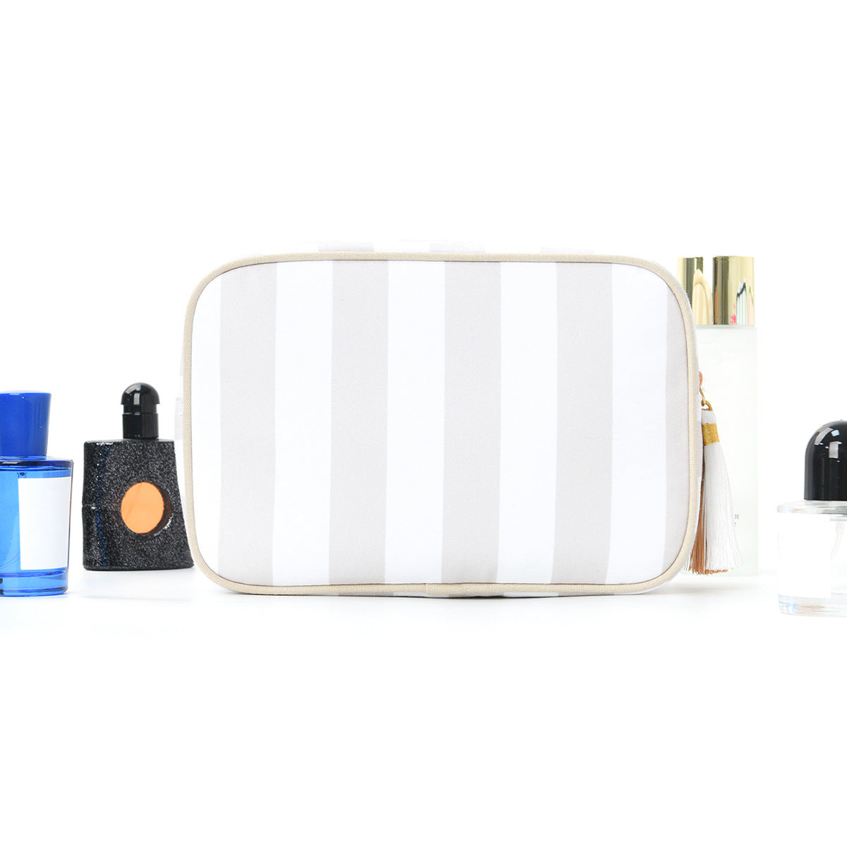 Striped Tassel Large Capacity Waterproof Cosmetic Travel Bag