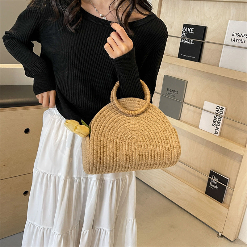 Women Woven Straw Large 2026 New Fashion Spring Shoulder Beach Shell Bag