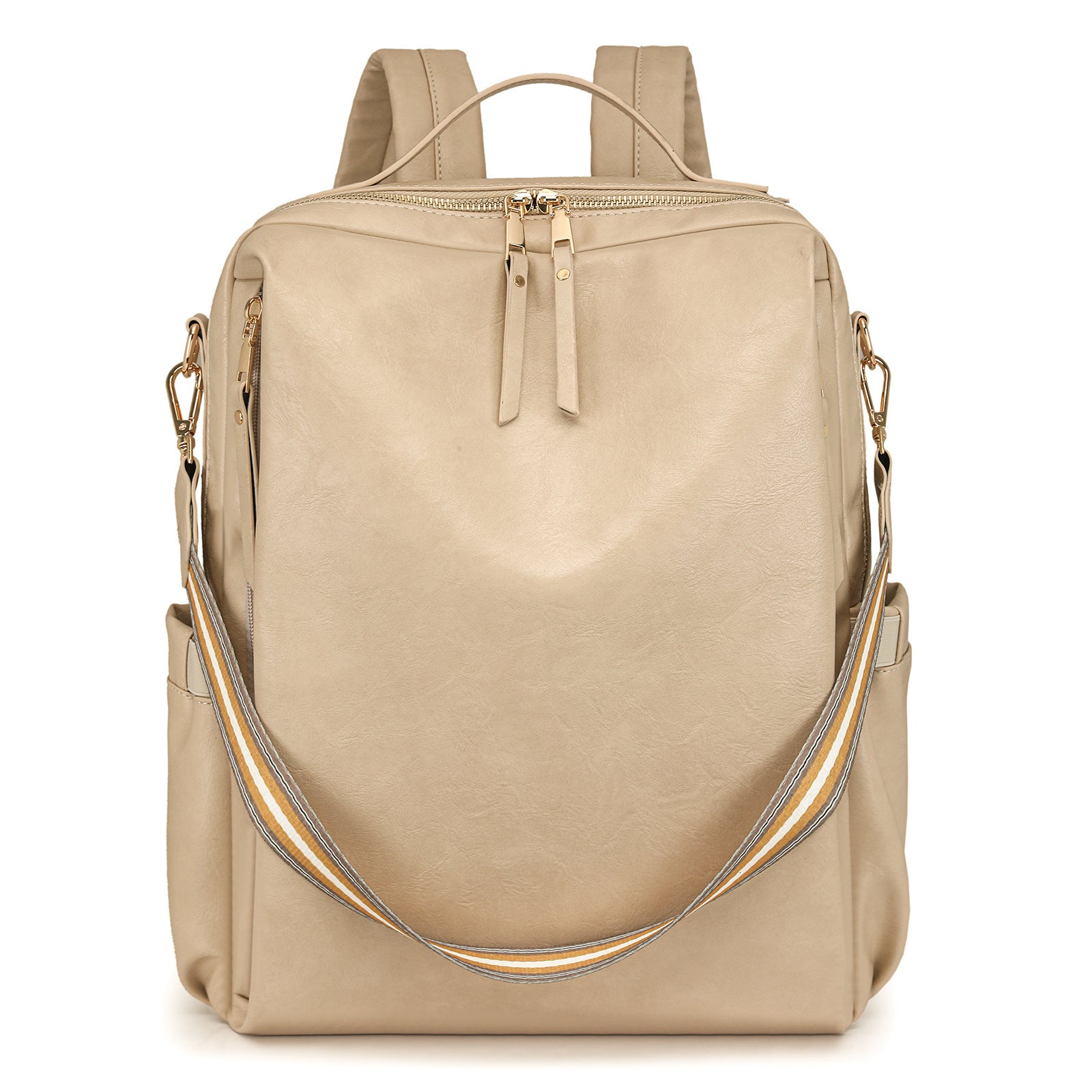 Women Fashion PU Business Backpack, Multifunctional Laptop Travel Bag