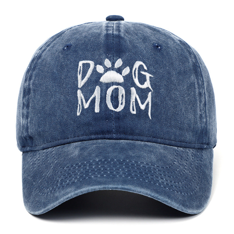 Washed Pure Cotton Embroidered Large Brim Cap