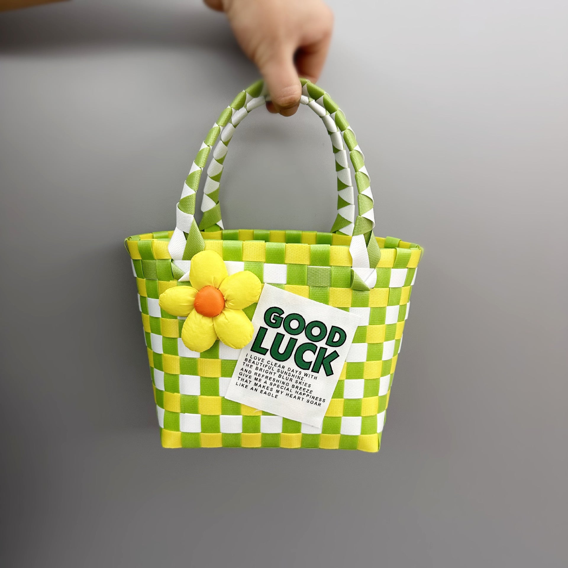 Plastic Woven Small Square Handbag Souvenir Bag