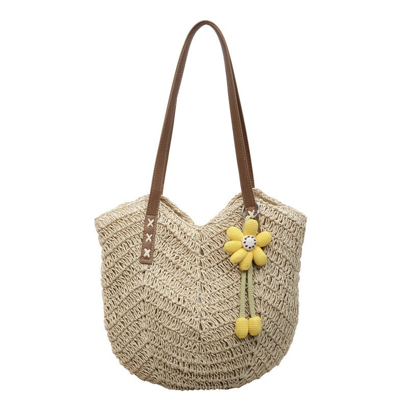 Women Handmade Woven 2026 Spring New Trendy Large Tote Beach Shoulder Bag
