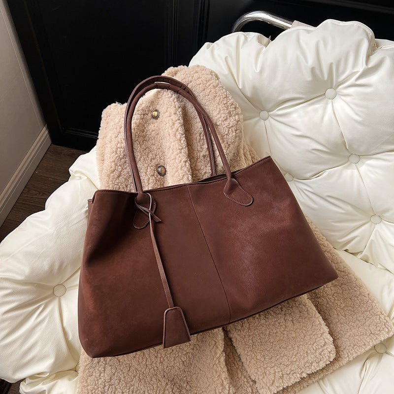 Western Oversized Solid PU Tote Bag