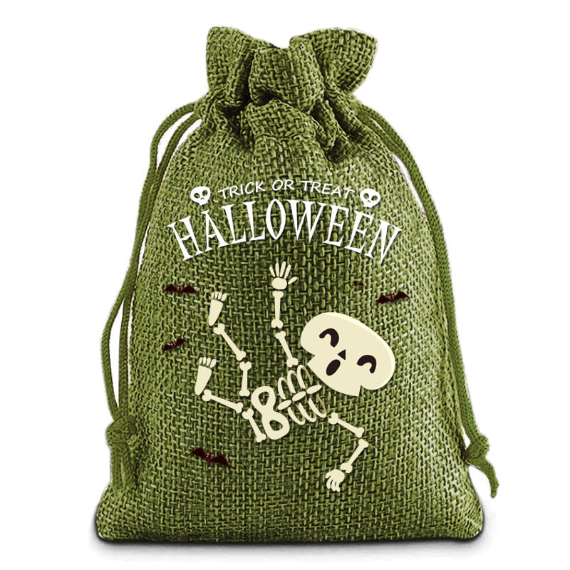 Halloween Burlap Drawstring Gift Bags