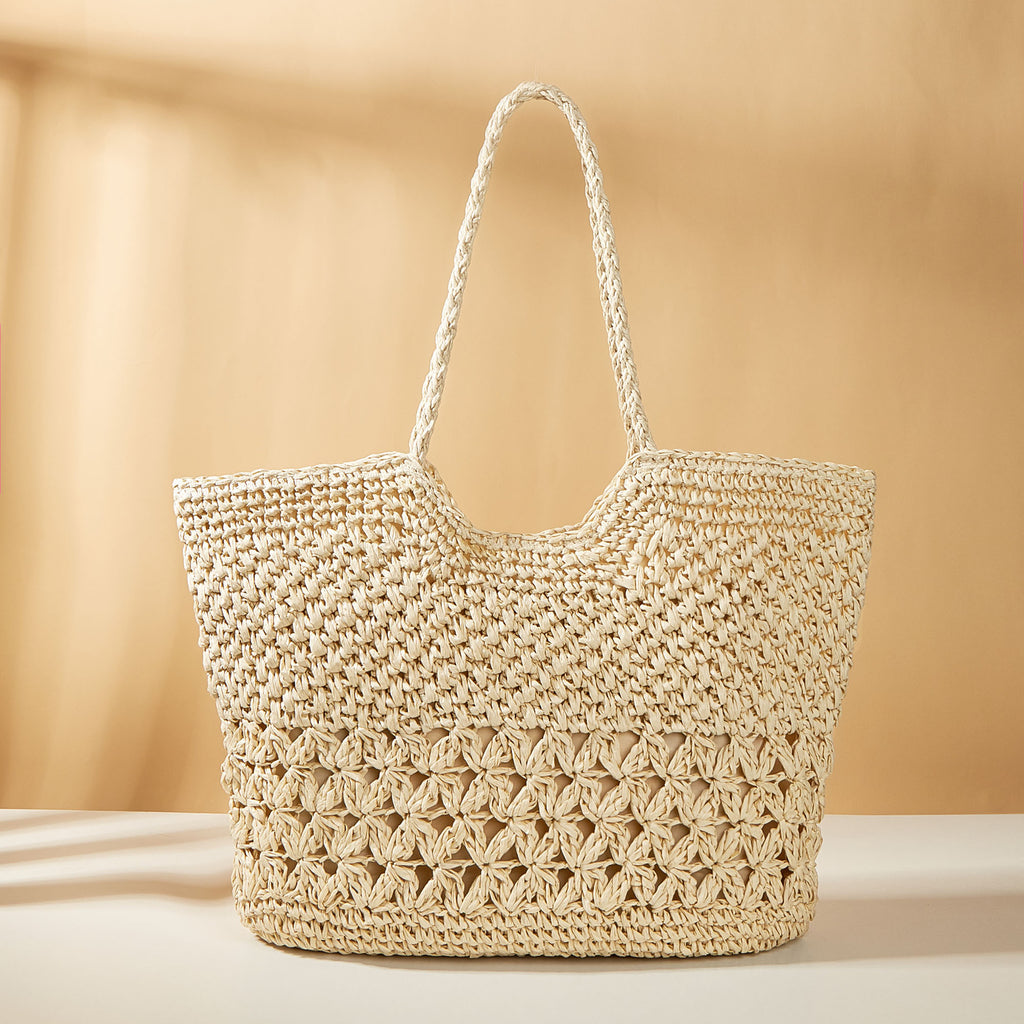 Hollow Woven Straw Shopping Beach Bag