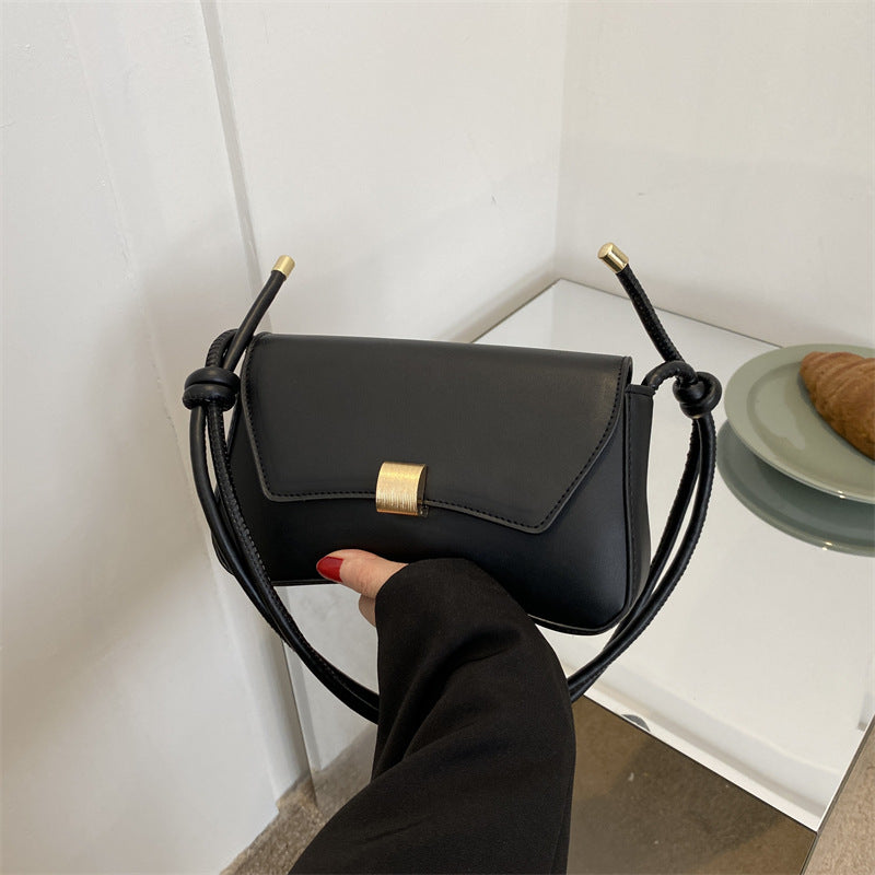 Minimalist Flap Adjustable Knotted Strap Shoulder Bag