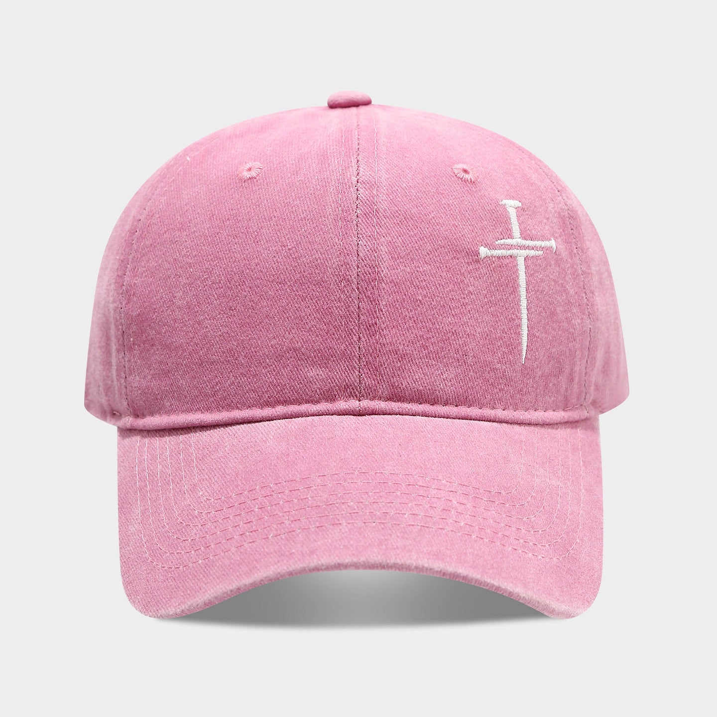 Washed Retro Cotton Embroidered Cross Baseball Cap