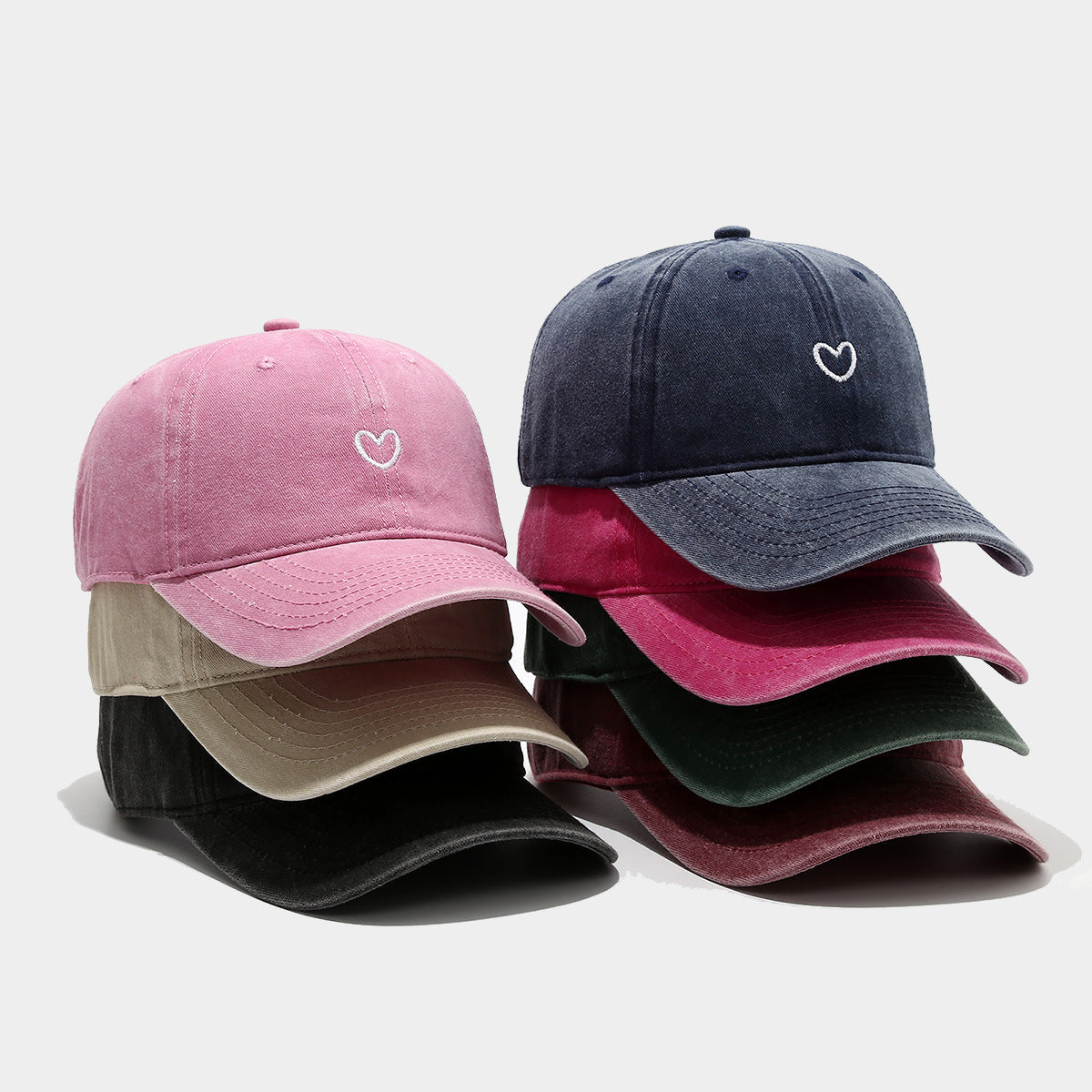Literary Retro Embroidered Love Soft Peaked Cap