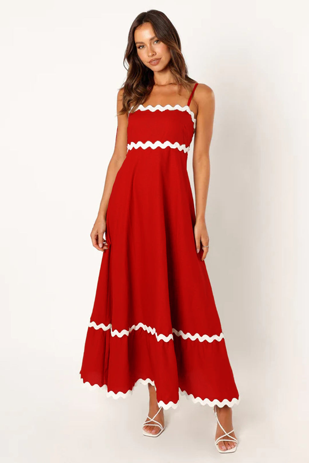 Solid Color Lace Stitching Suspender Tube Top Oversized Dress