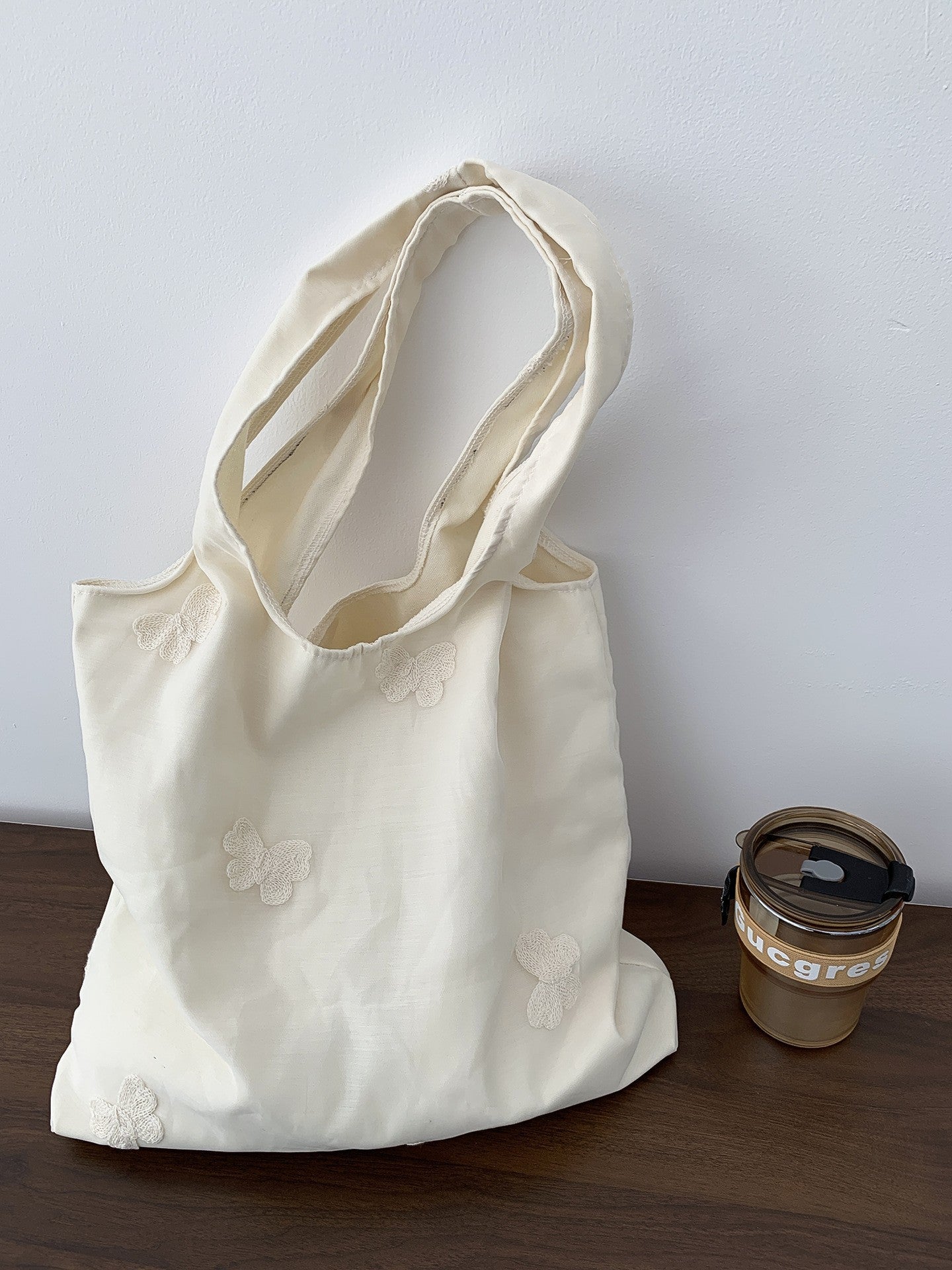 Embroidered Floral Canvas Shoulder Bag Fresh Versatile