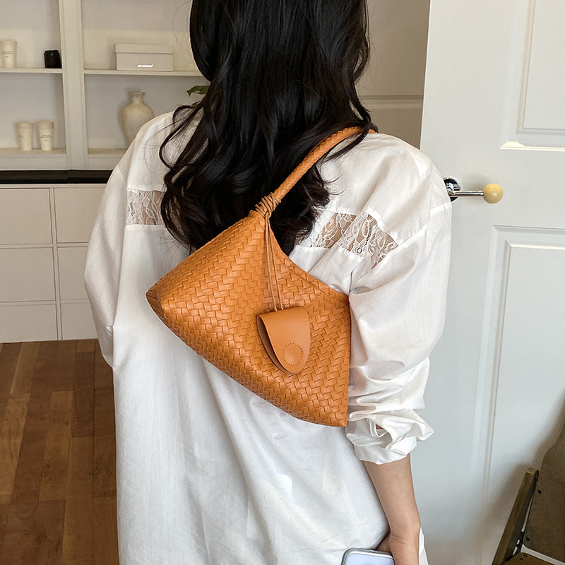 Vintage Woven PU Leather Shoulder Bag