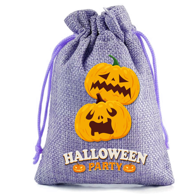Halloween Burlap Drawstring Gift Bags