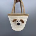 Cartoon Woven Portable Gift Basket Cotton Rope Bag
