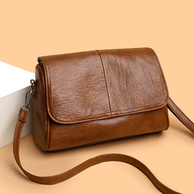 Vintage Leather Crossbody Flap Shoulder Bag