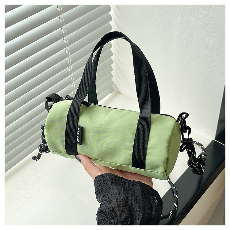 Oxford Cloth Mini Cylindrical Shoulder Bag