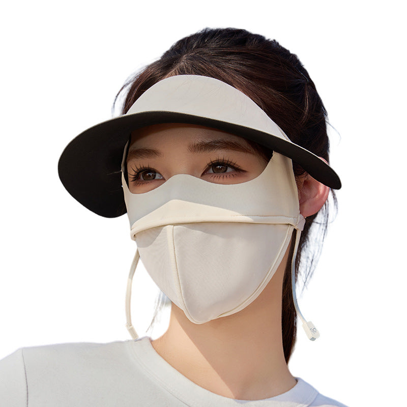 Sun Face Ice Silk Sun Protection Mask For Women
