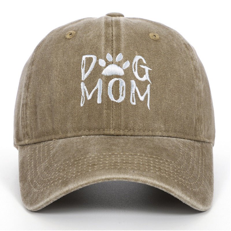 Washed Pure Cotton Embroidered Large Brim Cap
