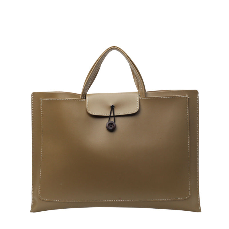 Minimalist Structured PU Leather Tote Bag