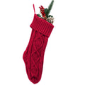 Christmas Classic Diamond Pattern Cable Knit Stockings
