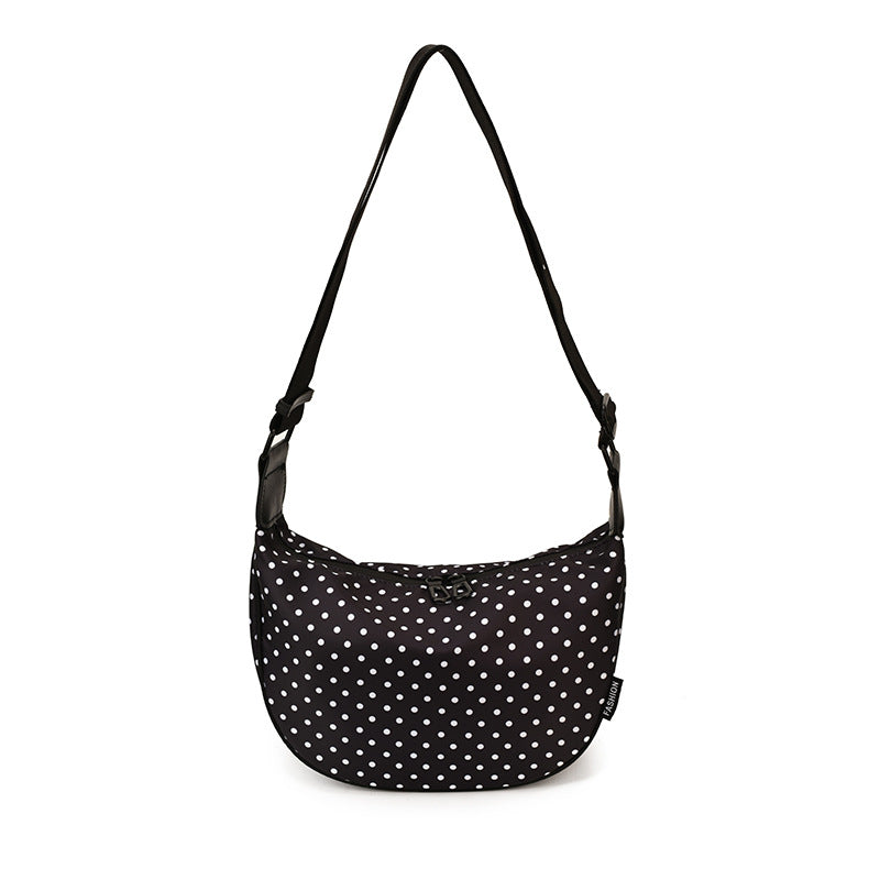 Polka Dot Crescent Hobo Shoulder Crossbody Bag