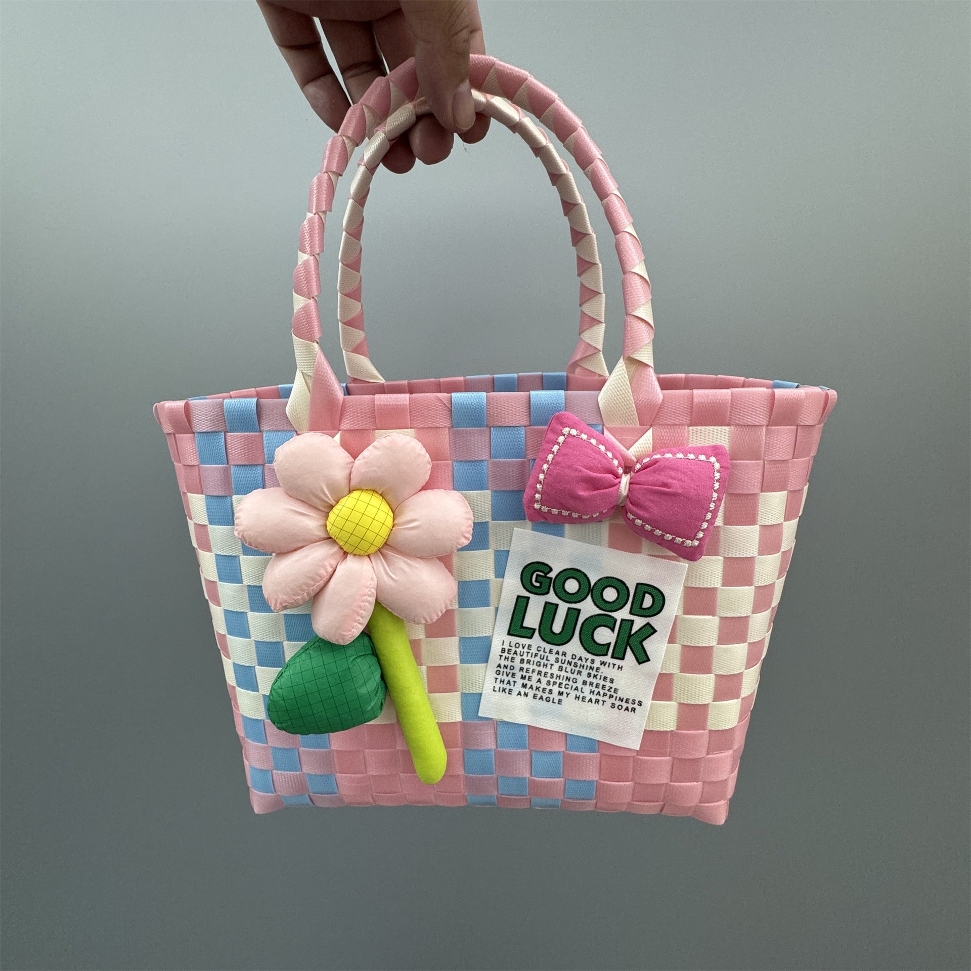 Decorative Plastic Woven Handbag