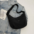 Japanese Simple Women'S Crossbody Bag Large Capacity Solid Color Versatile Dumpling Bag Lightweight Commuter Student Class Shoulder Bag